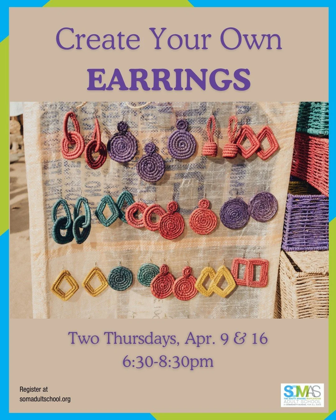 NEW: Create Your Own Earrings starting on Apr. 9! 

Everyone's favorite jewelry, earrings run the gamut from demure little pearls to architectural constructions. Learn how to select and make ear-wires, properly join beads and bits, and work out how t