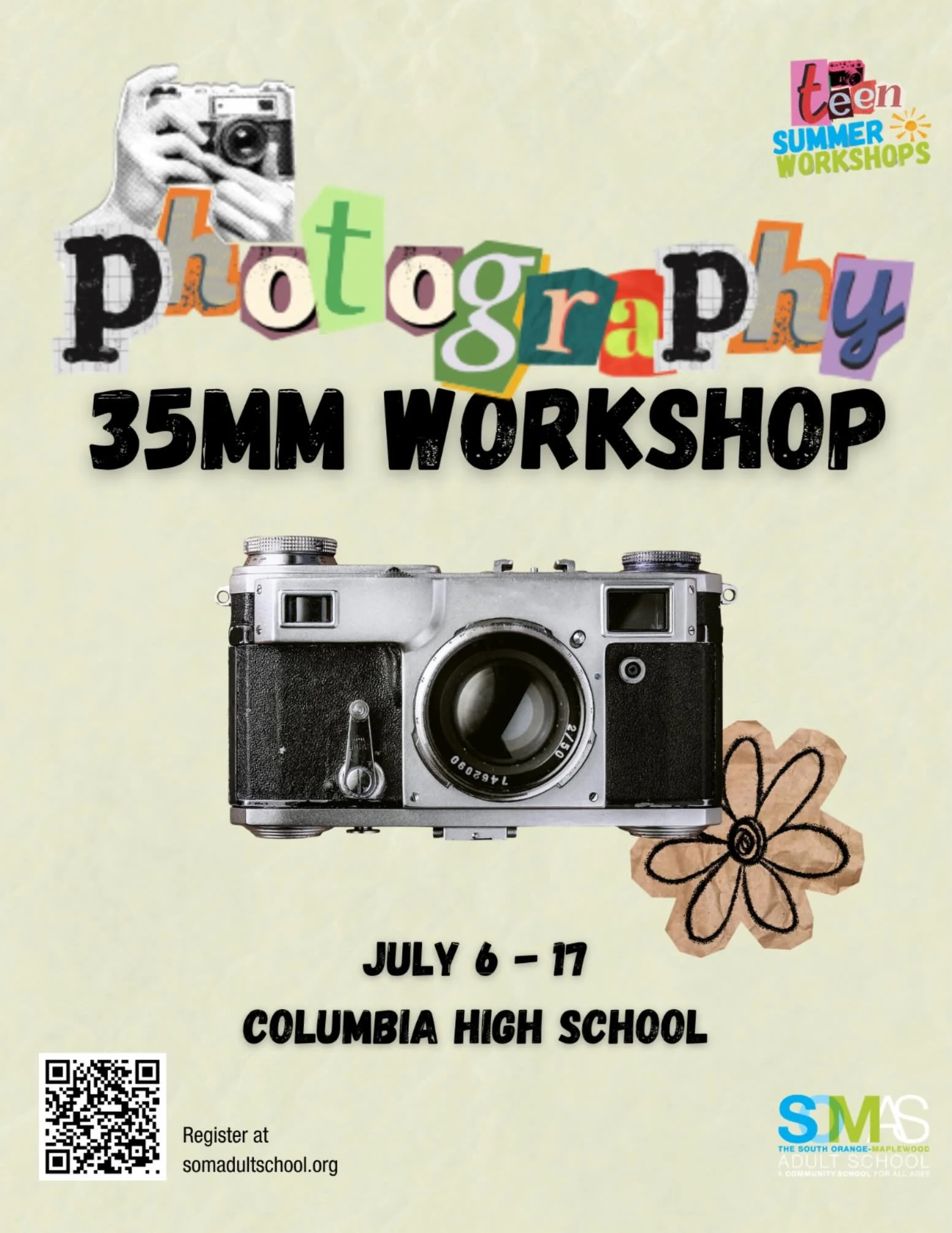 Teen Summer Workshops return this month ☀️ 

Don&rsquo;t miss our 35mm Photography Workshop running from July 6-17! Students will shoot with 35mm cameras, develop their own film, and create black-and-white prints in a traditional darkroom.

Register 