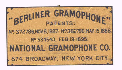Berliner Gramophone USA Type