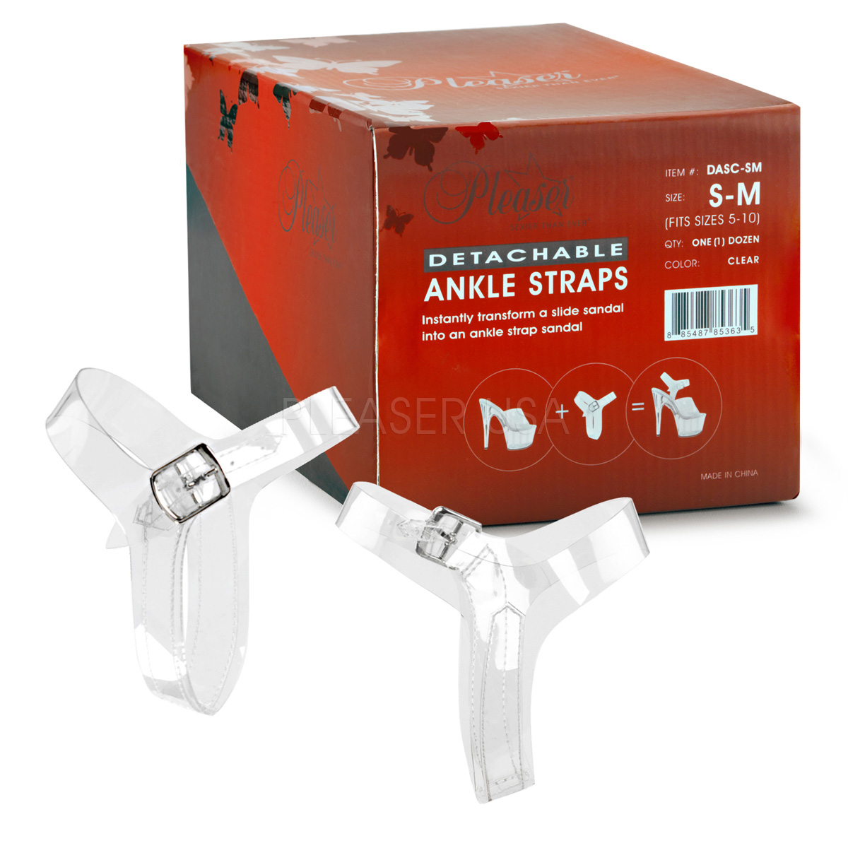 pleaser shoe straps