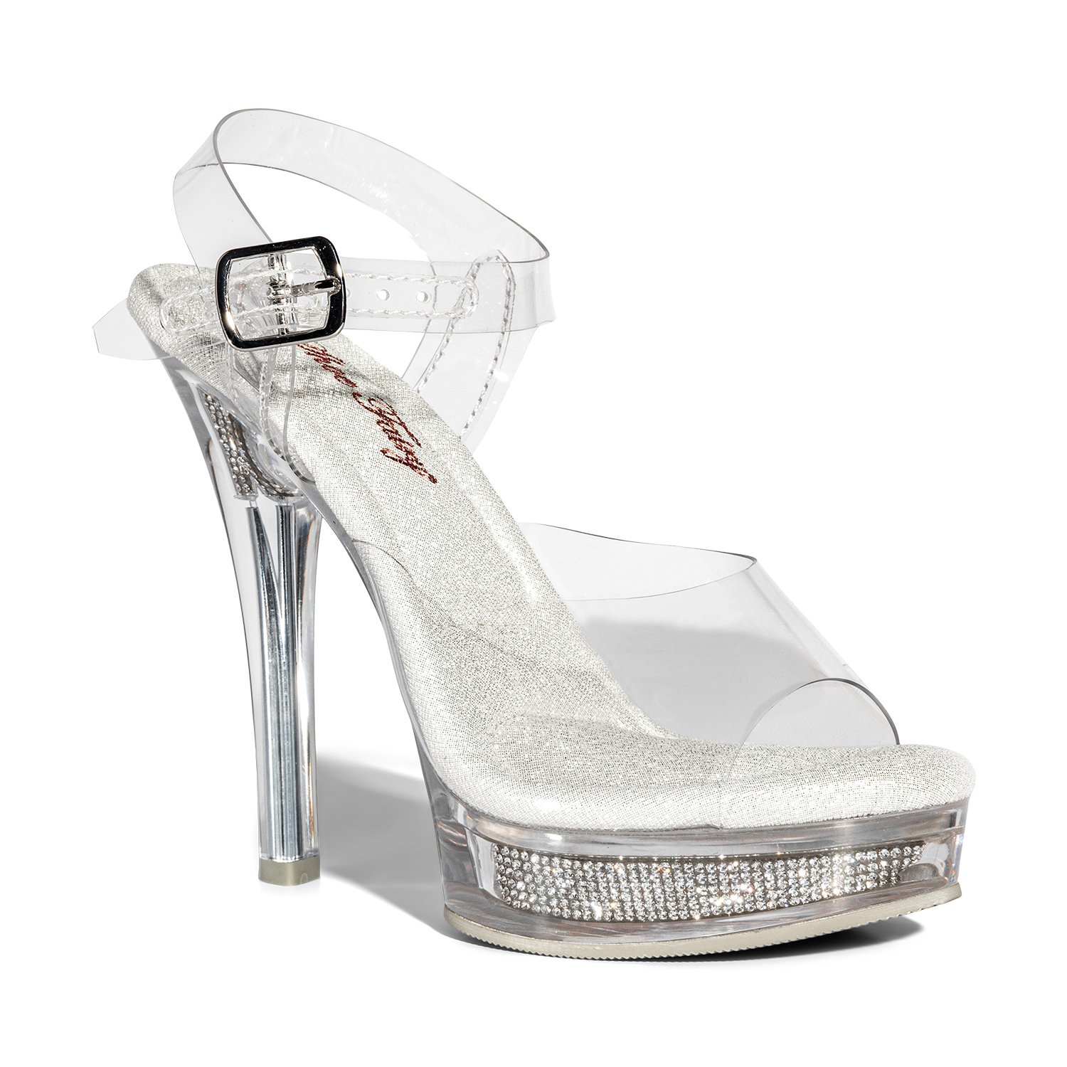 Ellie Shoes IS-E-M-Vanity 5 inch Heel Clear Mule, Size 9, Clear | eBay