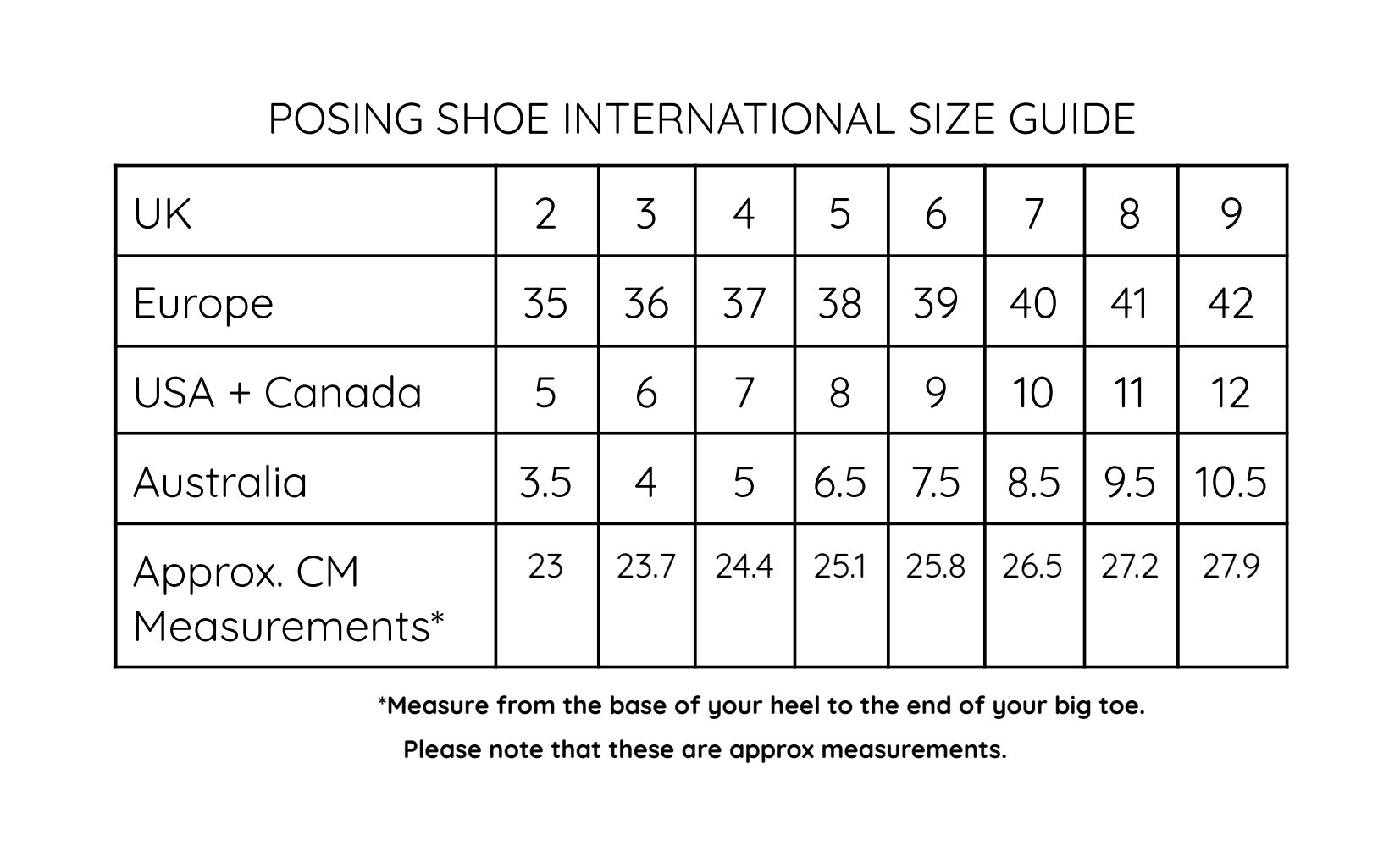 Shoe Sizing & Foot Measuring Guide Poyter