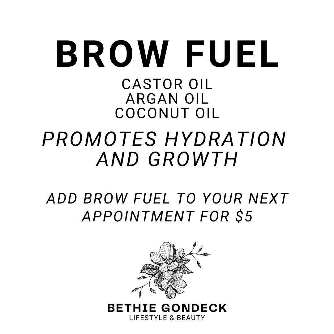 My hand crafted brow fuel promotes growth and hydration to brows and lashes! Add it to your next service for $5 🖤

A single tube can last up to 3 months.