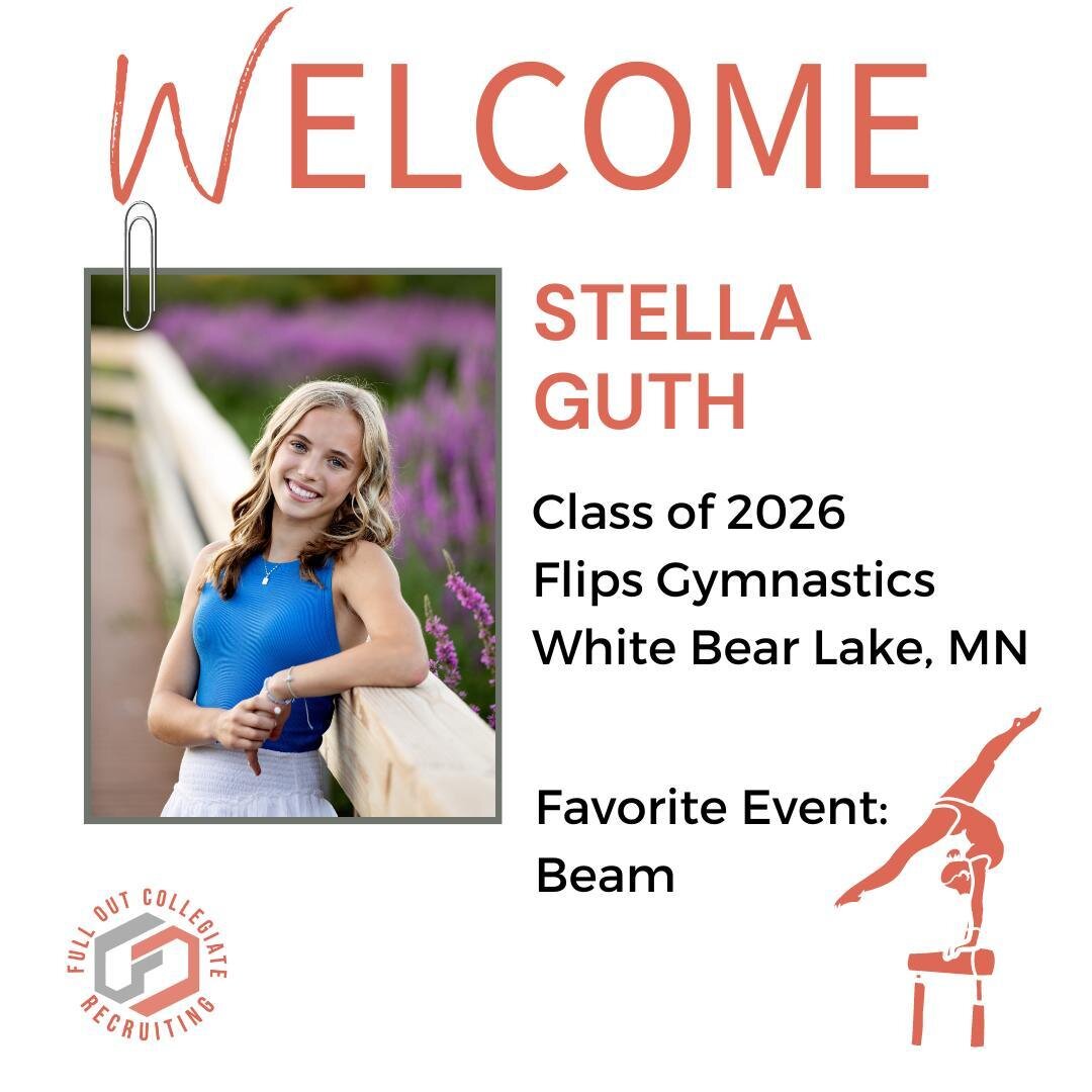 🌟 Welcome to the team, Stella Guth! 🎉⁠
⁠
We're thrilled to announce our newest client, Stella Guth, joining our family of incredible athletes. 🙌✨ ⁠
⁠
#newclient #fulloutcollegiaterecruiting #fullout #ncaagym #ncaa #gymnastics #gymnastic #gymnast #