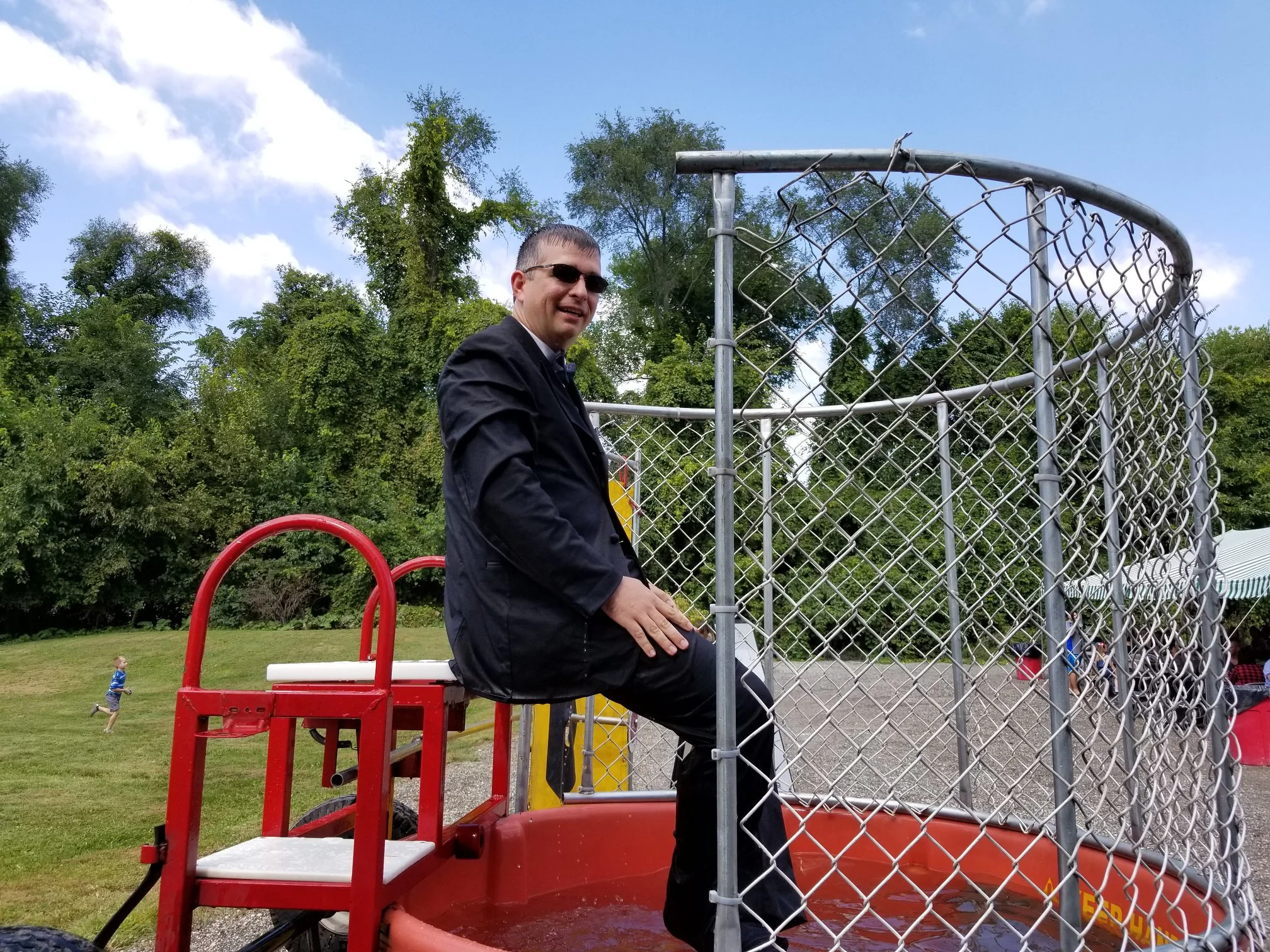 CIO Michael McNett takes his dunk tank duties very seriously.