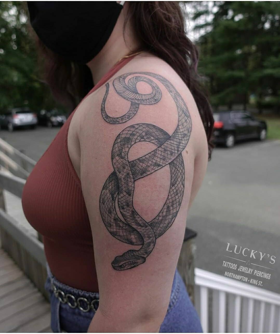 Another nope rope, from @pmacdonaldtattoo in our king st noho studio!  #luckystattoostudio