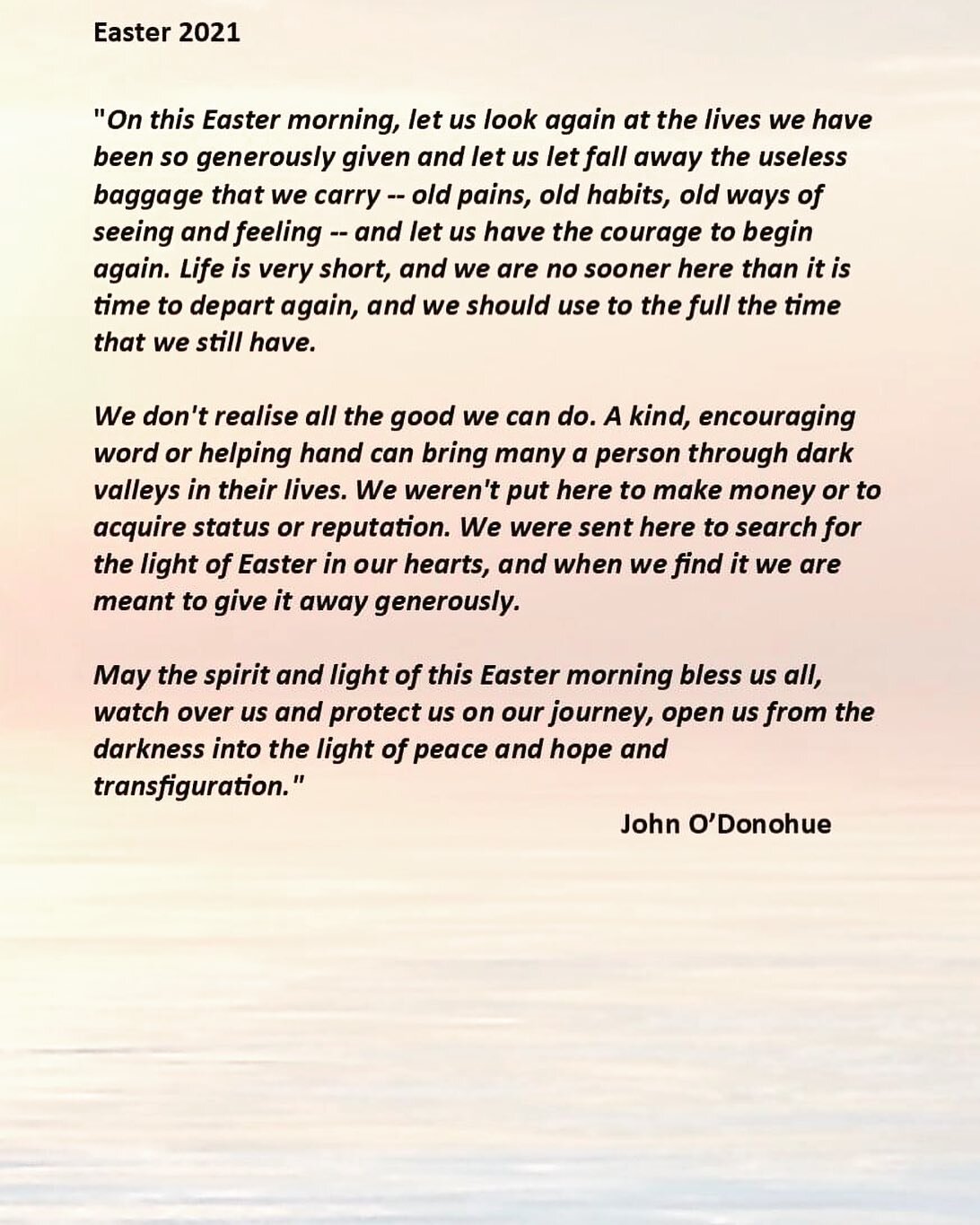 Good Easter morning to all. Spend time with poet and mystic John O&rsquo;Donohue. Spirituality in nature and earthly  blessings to all #easter2023 #spirituality #mystic #poetrylovers #contemplation #joy #awe #yogateacher