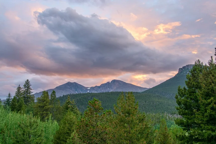 Long's Peak, seen the night before the hike.