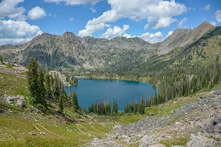 View of Gilpin Lake from the Zirkel Circle hike, outside of Steamboat Springs.
