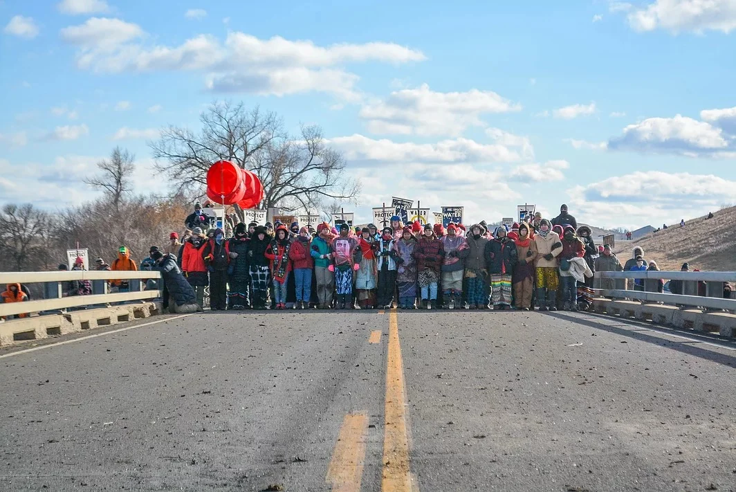 Water protectors marching