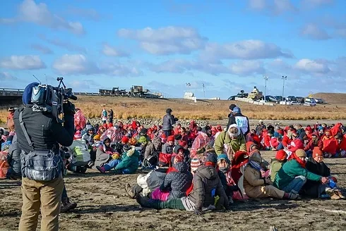 Water protectors protesting