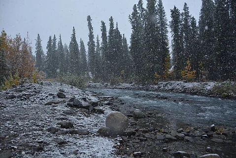 Snowing…in September.