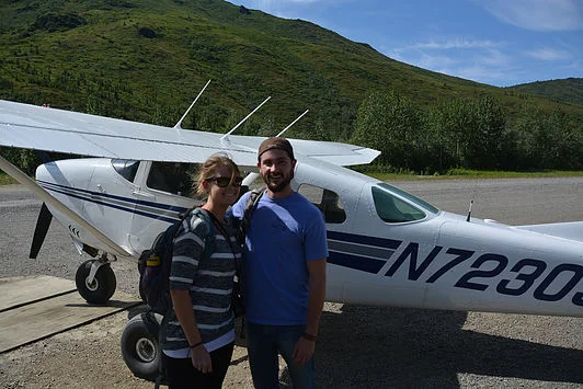 Kelly and I, after flying in to Kantishna
