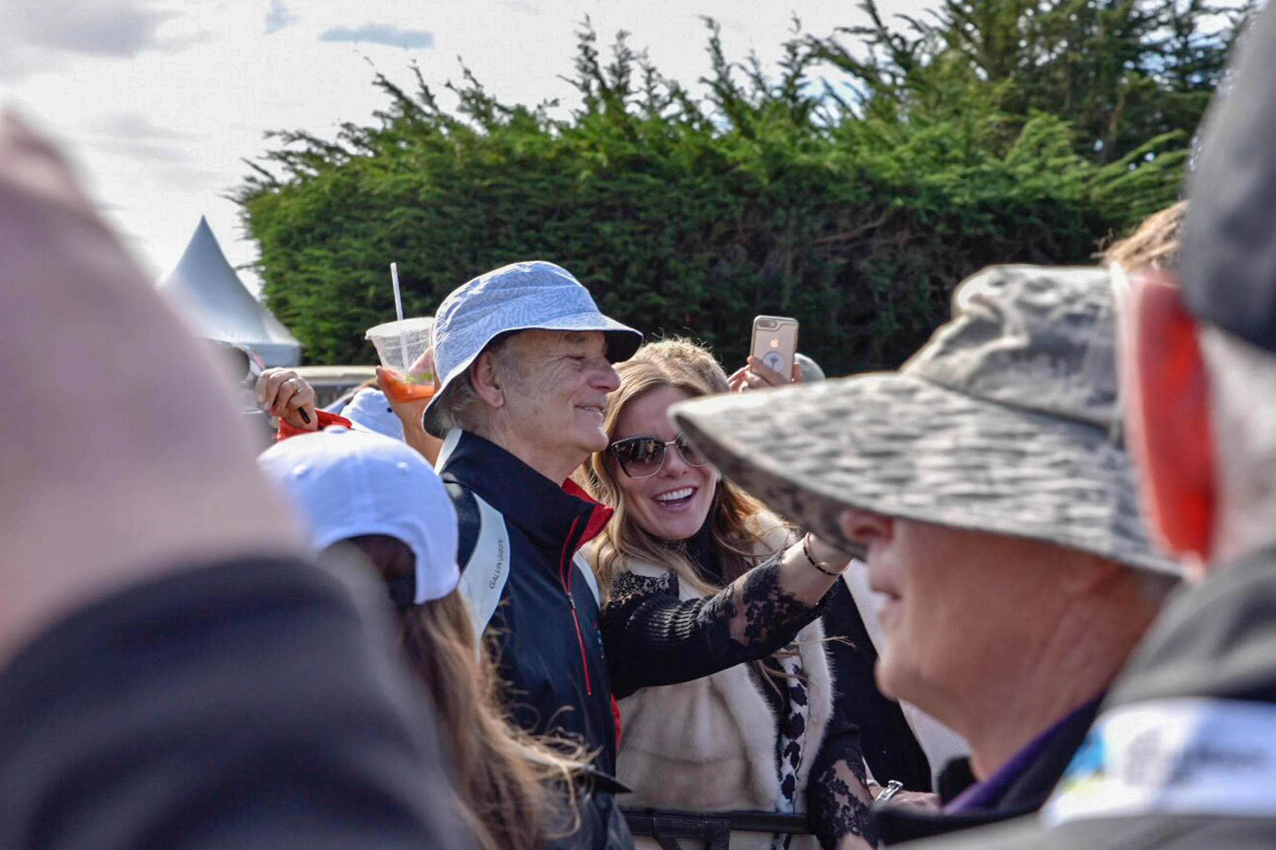 Murray stopped to pose for photos with adoring fans.