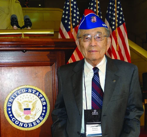 Ken Takehara at the Capitol Building in Washington DC in 2011 for the Congressional Gold Medal presentation