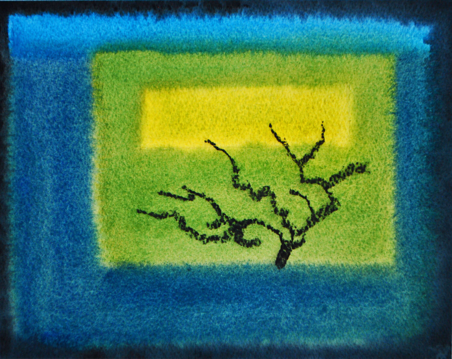 Yellow Field, Shade, and Tree