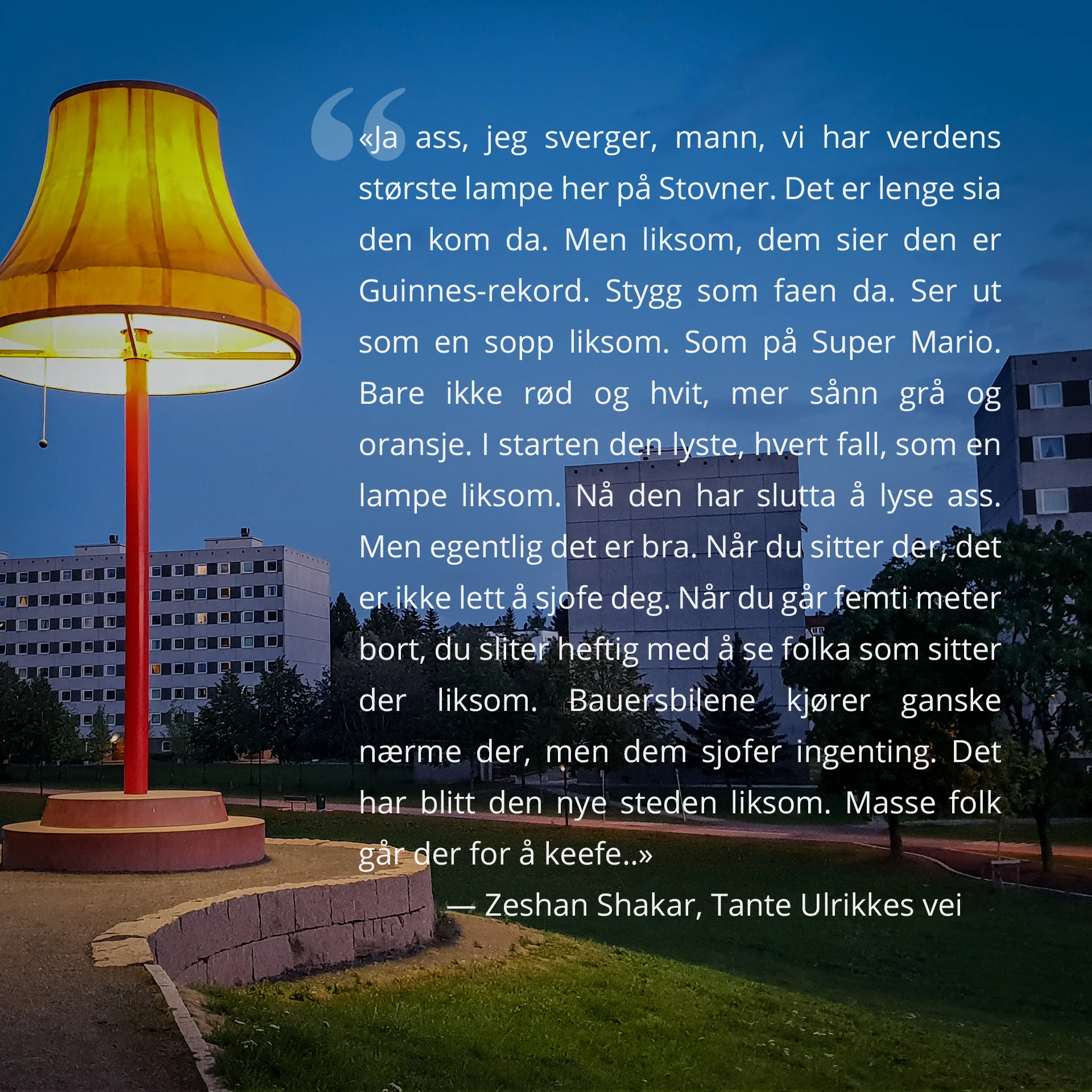 Heldigvis lyste verdens største lampe den kvelden jeg var der.