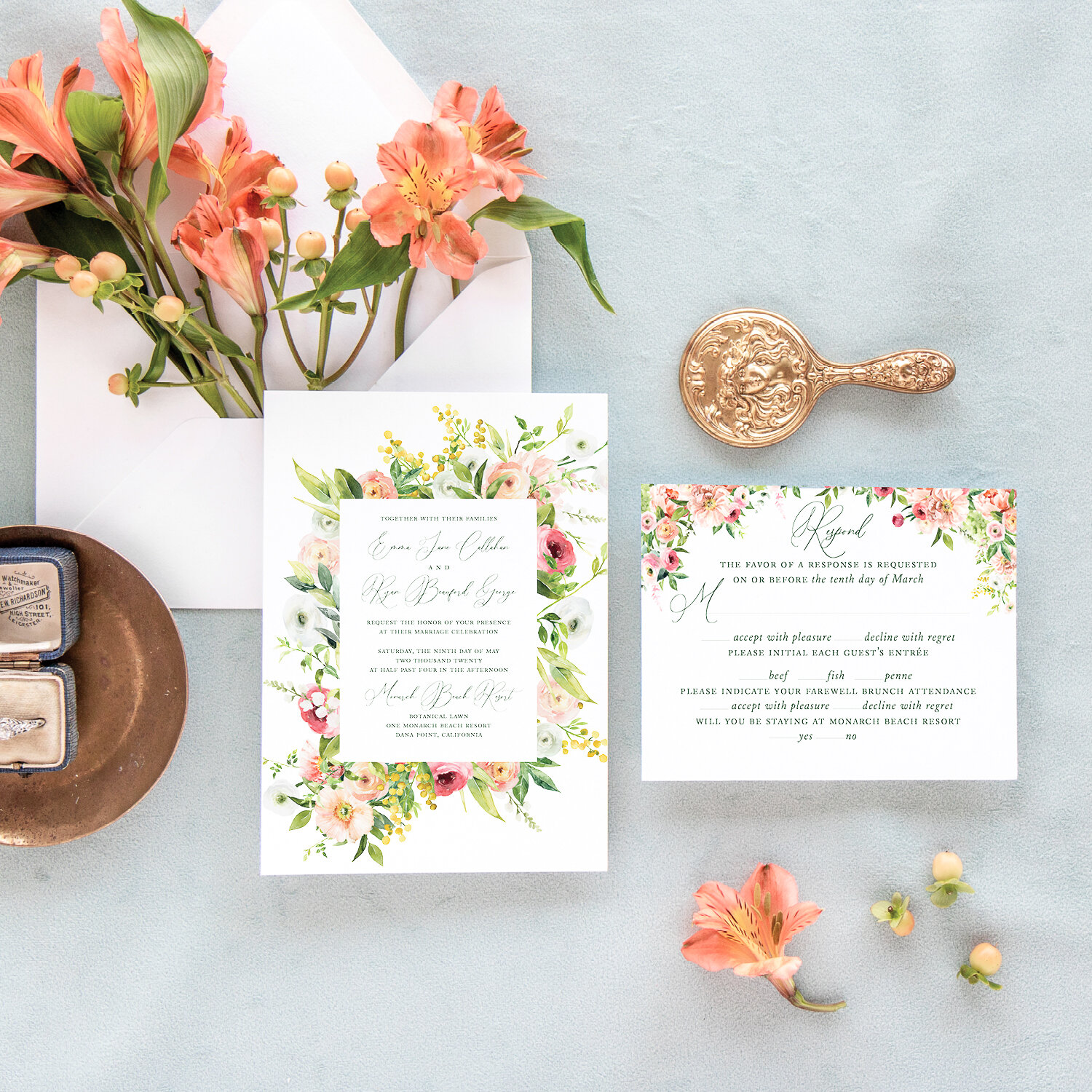 Romantic Floral Wedding Invitations