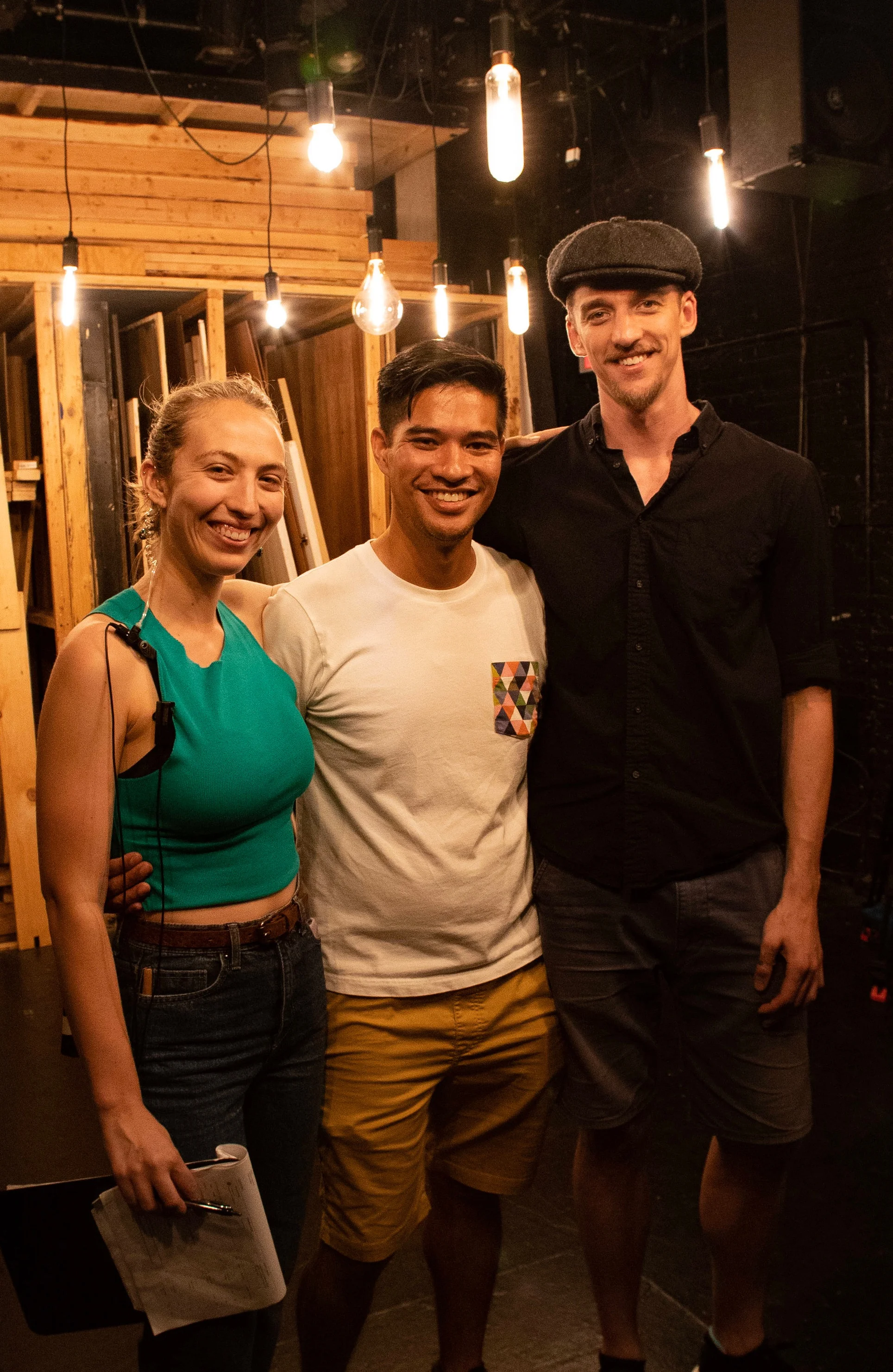 Clea DeCrane, Phillip Nguyen & Brendan Swift on set of their latest project.