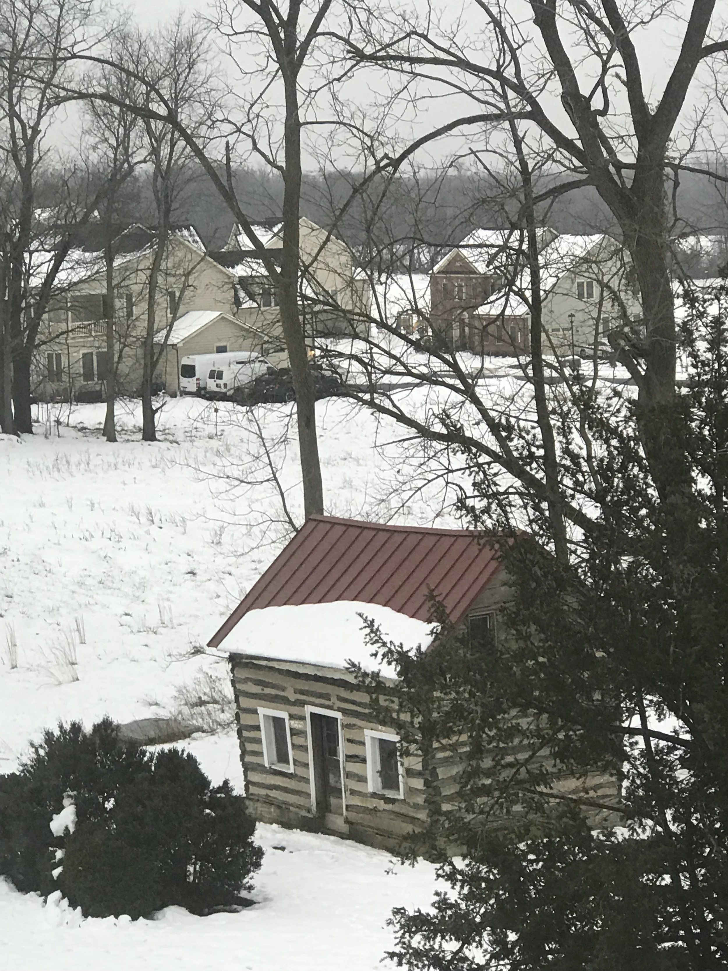 Old servants’ quarters, as viewed from my attic room.