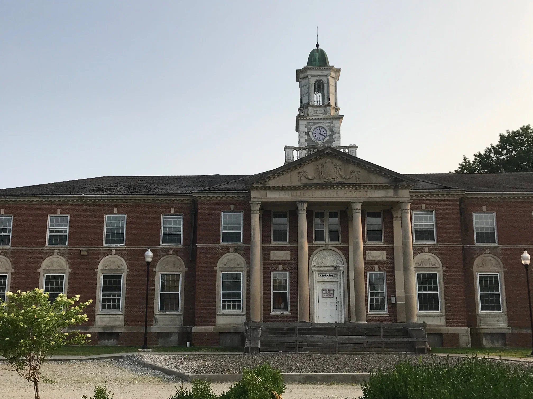 The admittance building of Fairfield State Hospital.