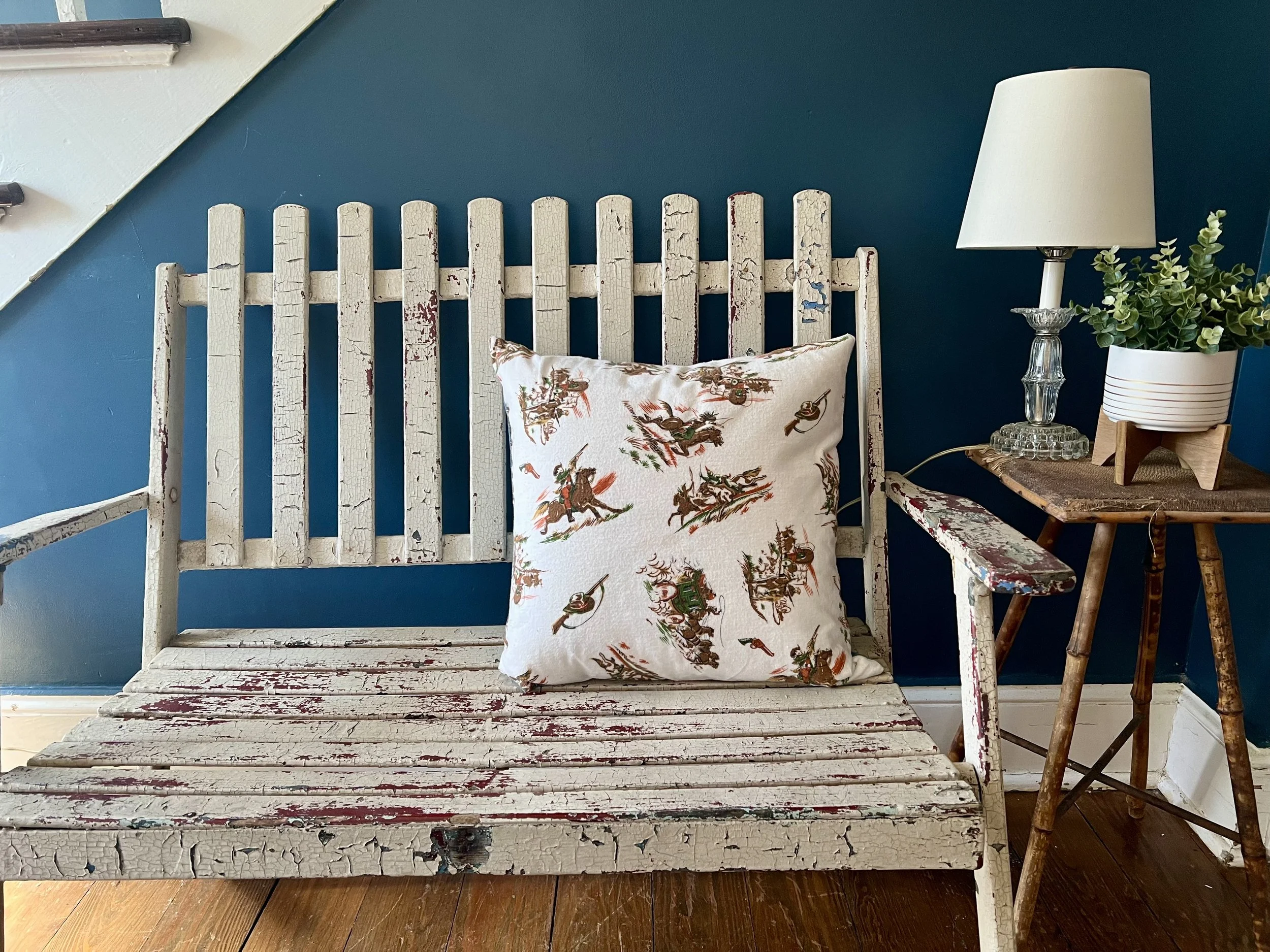 Vintage cowboy decorative pillow