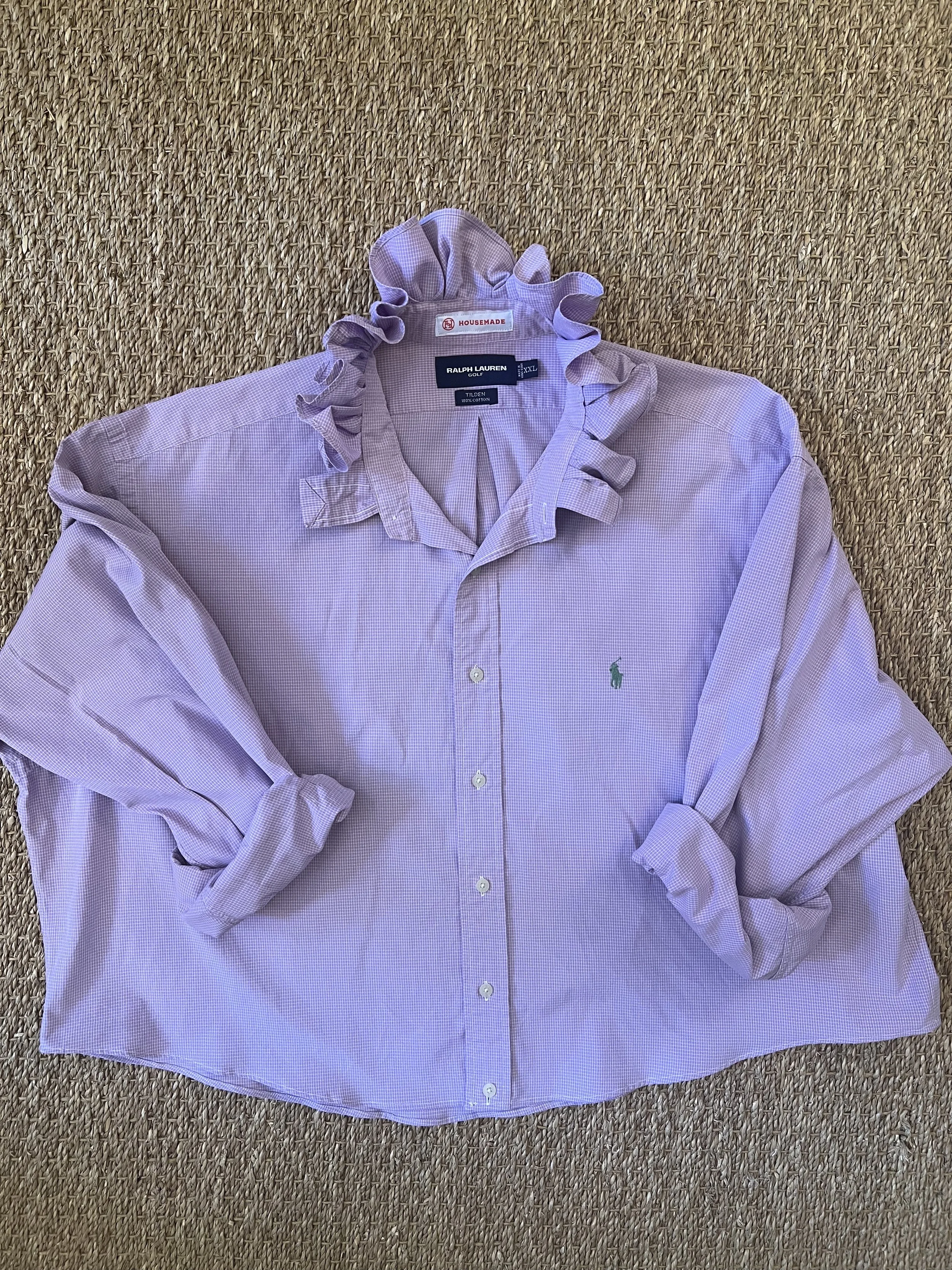 Tiny windowpane lavender reimagined mens' shirt