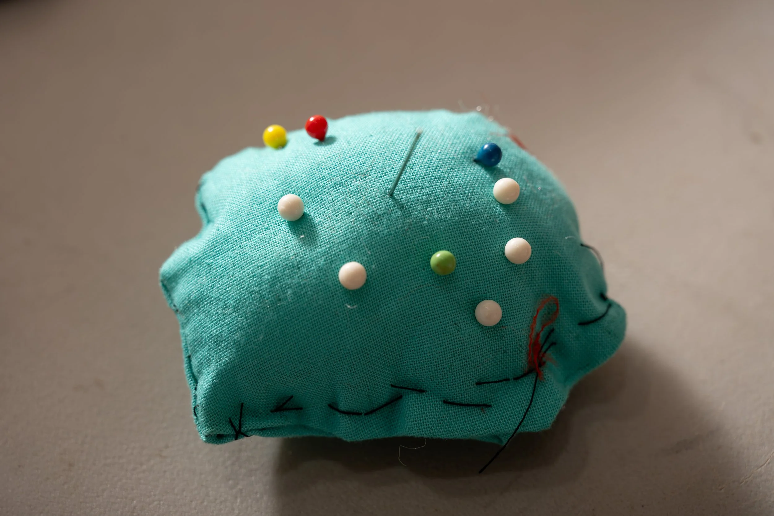 Hand-sewn "dumpling" pin cushion by Robyn T., age 9