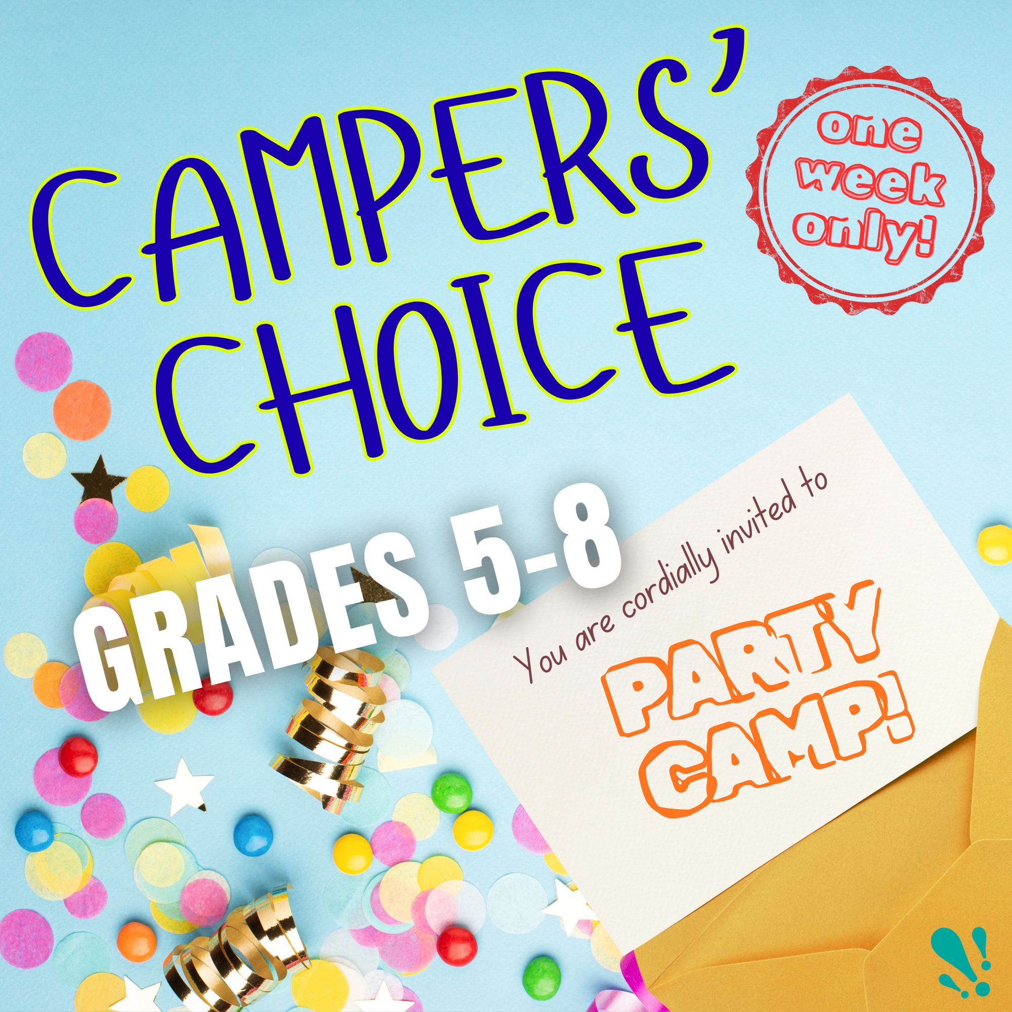 Party Camp interdisciplinary arts summer camp for students in grades 5 through 8