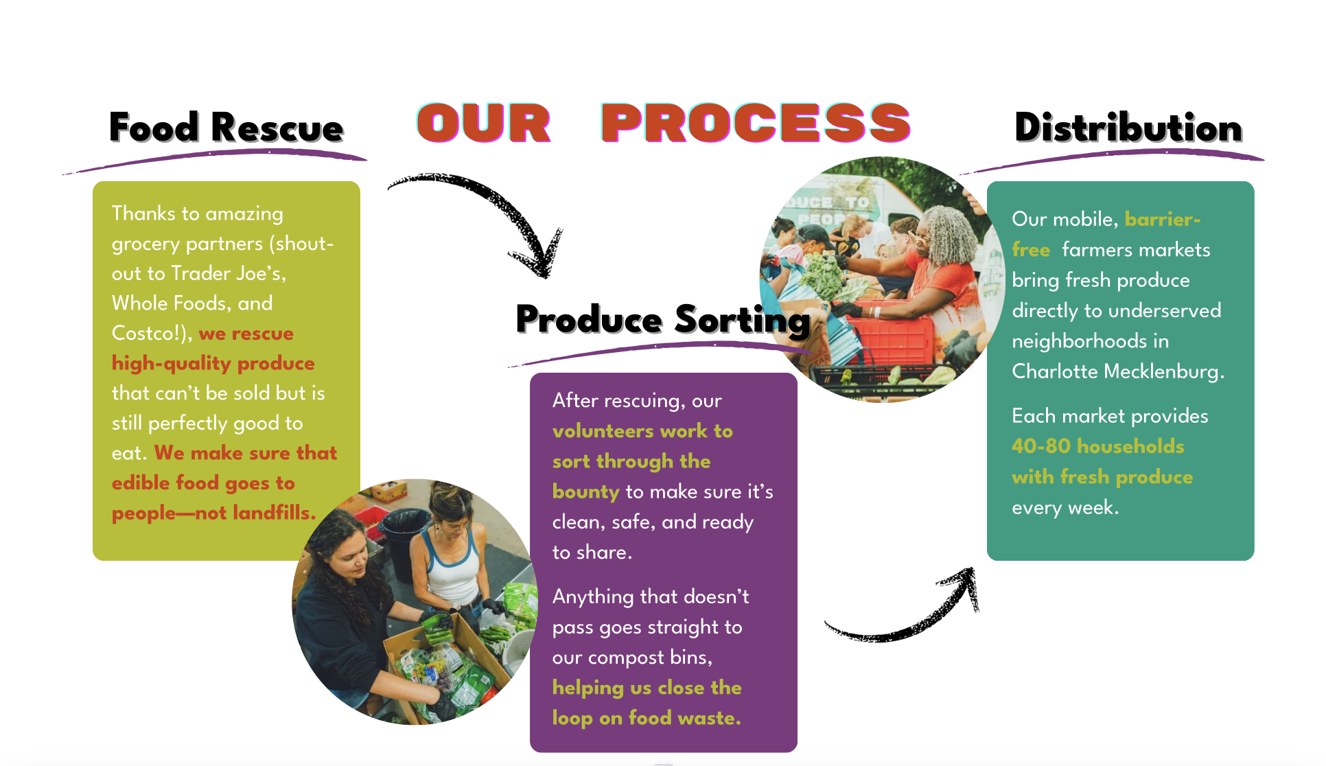 The Bulb: Our Process; food rescue, produce sorting and market distribution