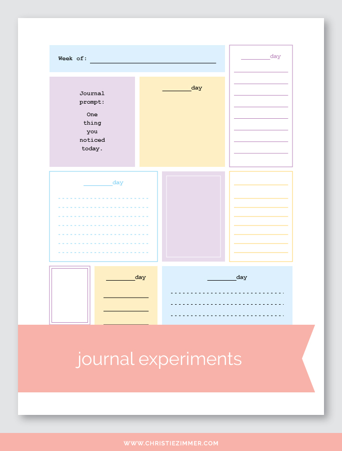 Journal Experiments Printable Guided Journal Pages Christie Zimmer