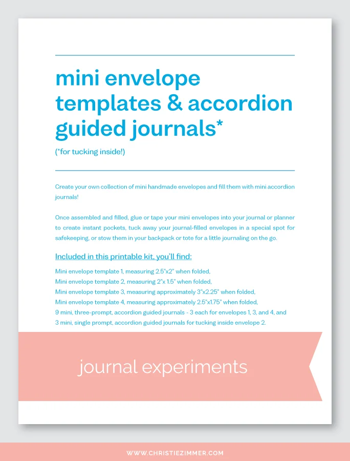 printable mini accordion guided journals and envelope templates christie zimmer