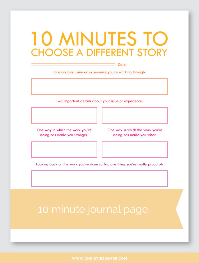 Choose a Different Story Printable Journal Page — Christie Zimmer