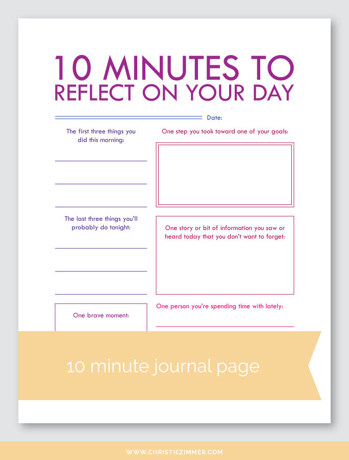 6 Reflect on Your Day Printable Journal Pages — Christie Zimmer