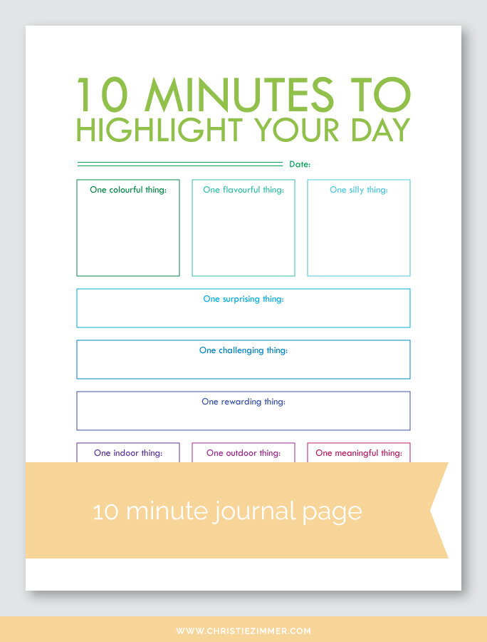 6 Highlight Your Day Printable Journal Pages — Christie Zimmer
