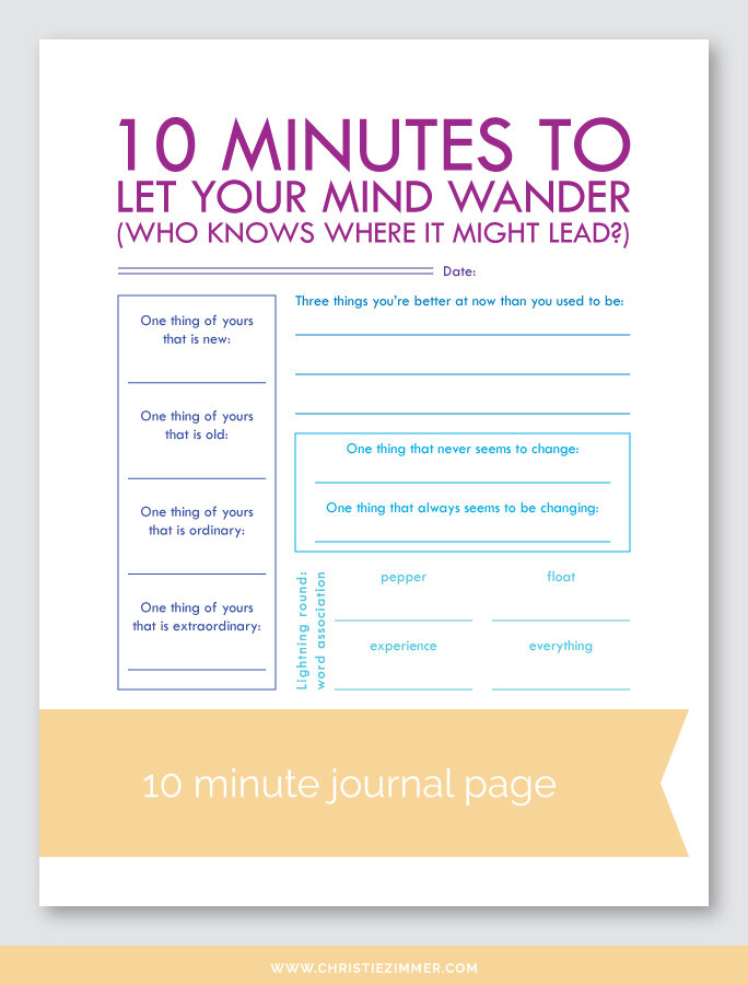 6 Let Your Mind Wander Printable Journal Pages — Christie Zimmer
