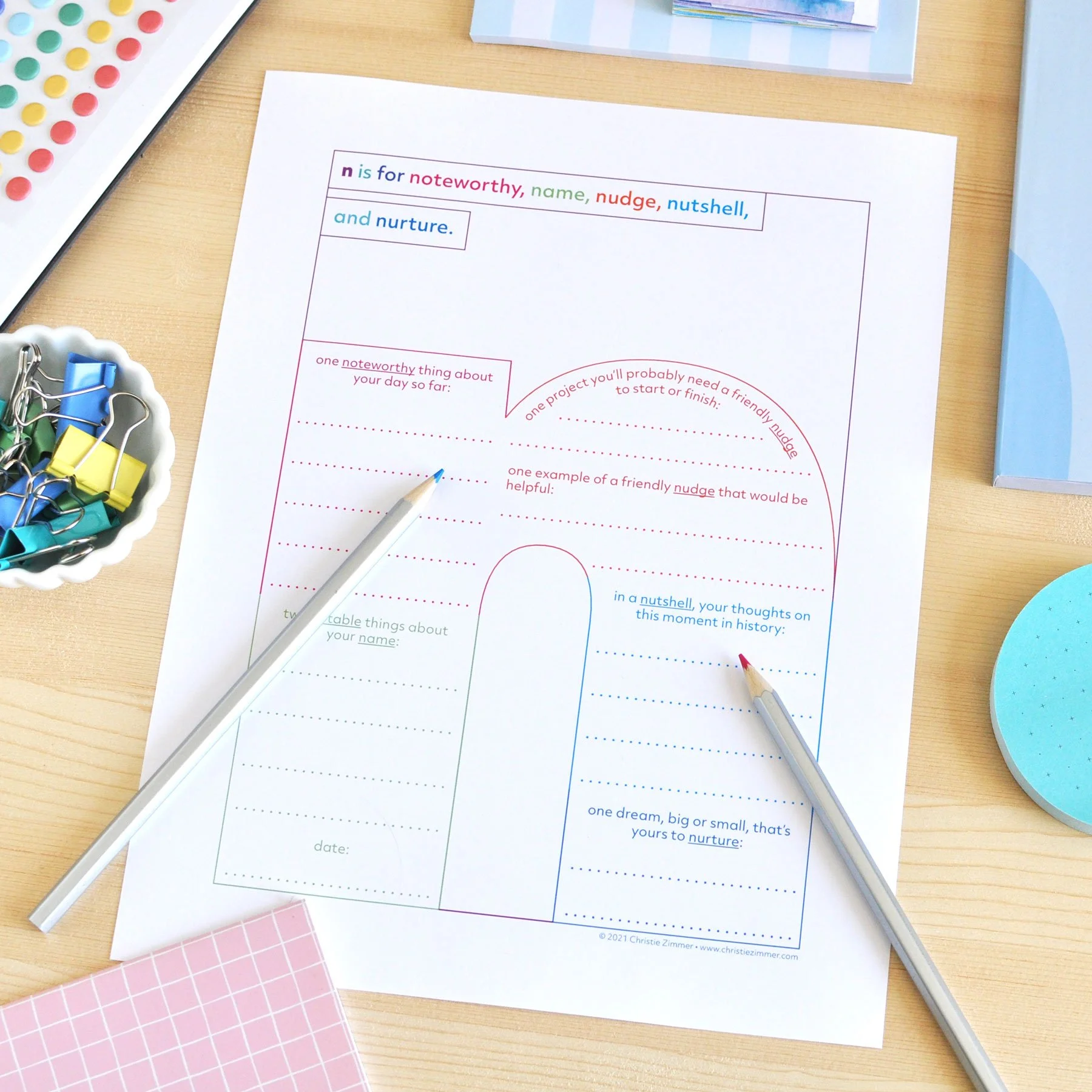 N is for Noteworthy - New alphabet-inspired journal page — Christie Zimmer