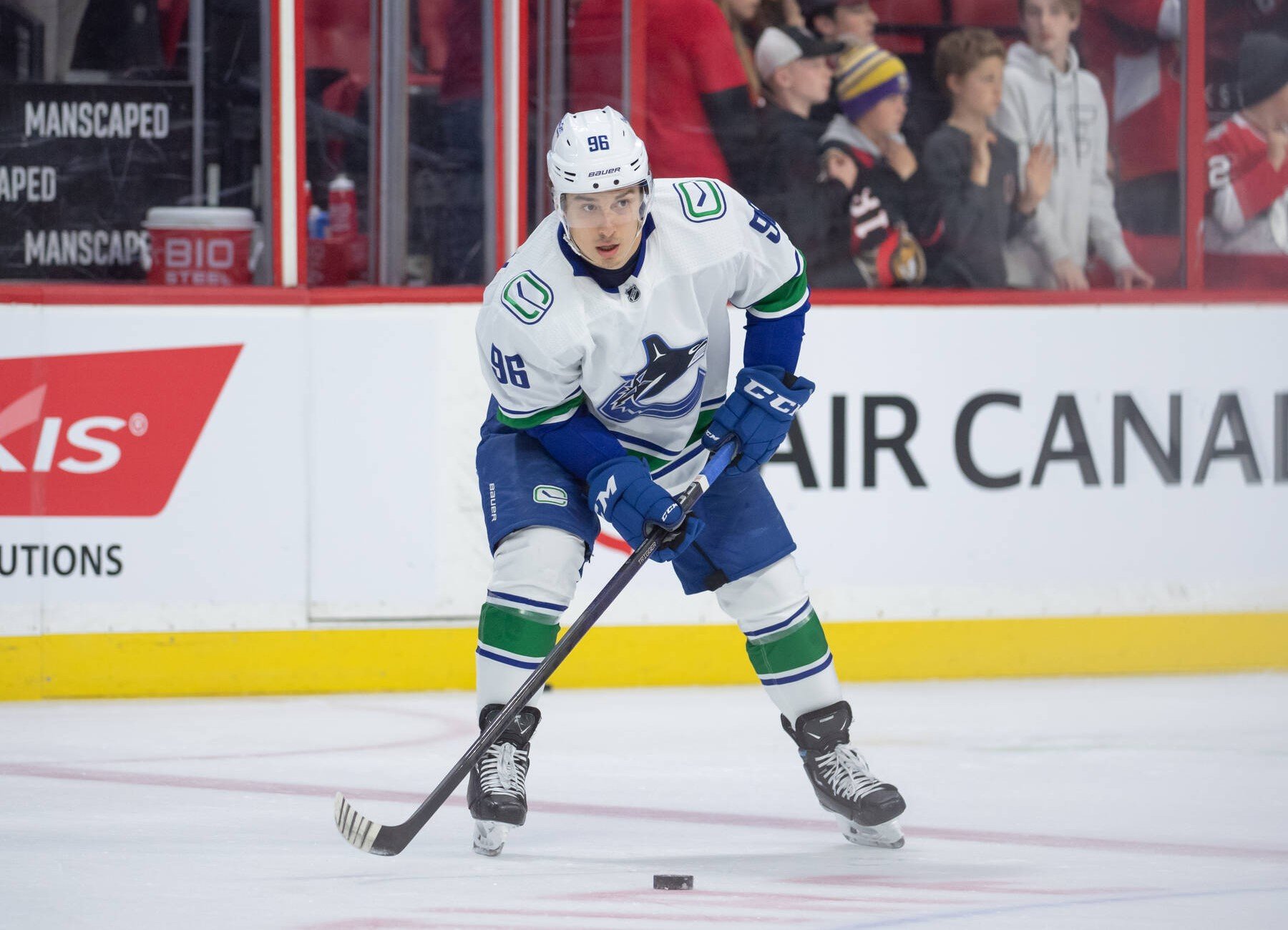 Vancouver Canucks winger Andrei Kuzmenko skips warmup over Pride jersey