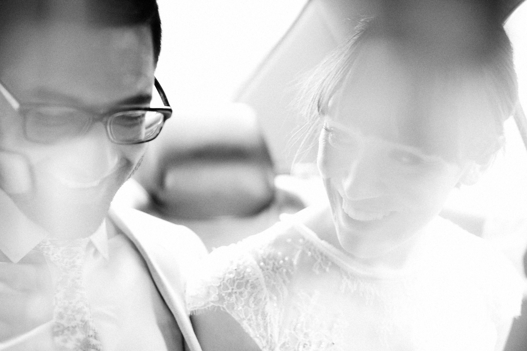 Couple in Taxi. Wedding Photography NYC. Katherine Rose Photography