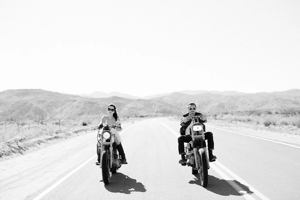 Joshua Tree Wedding Elopement Bikers. Katherine Rose Photography