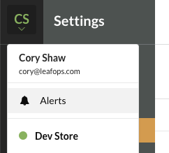 Under the Dropdown Menu, Click Alerts