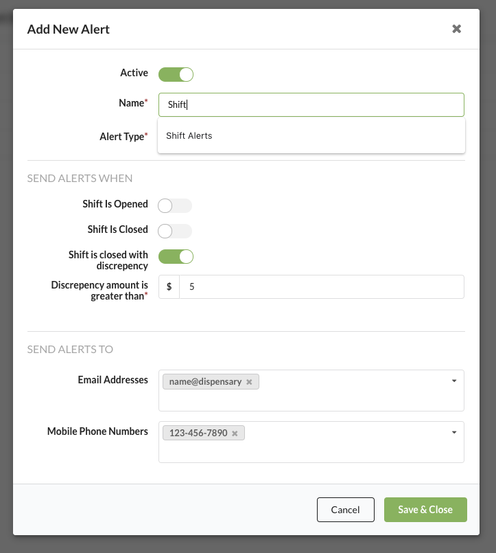 Shift Alerts