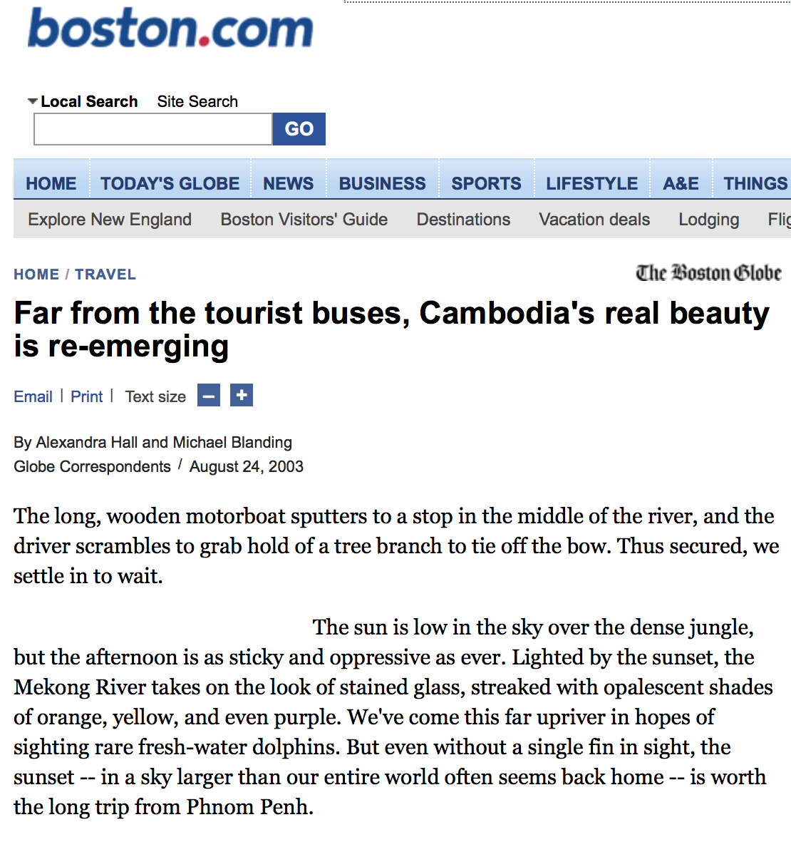 Boston Globe Cambodian Journey