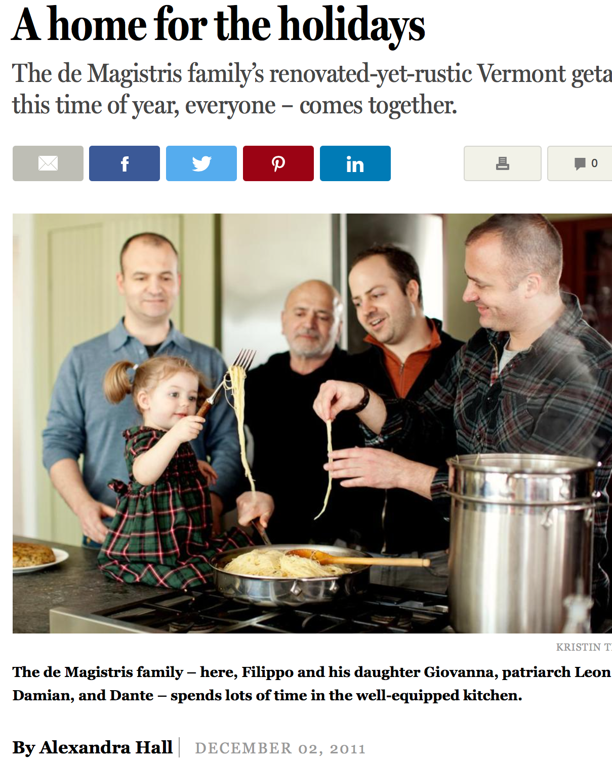 Boston Globe Magazine Home for the Holidays