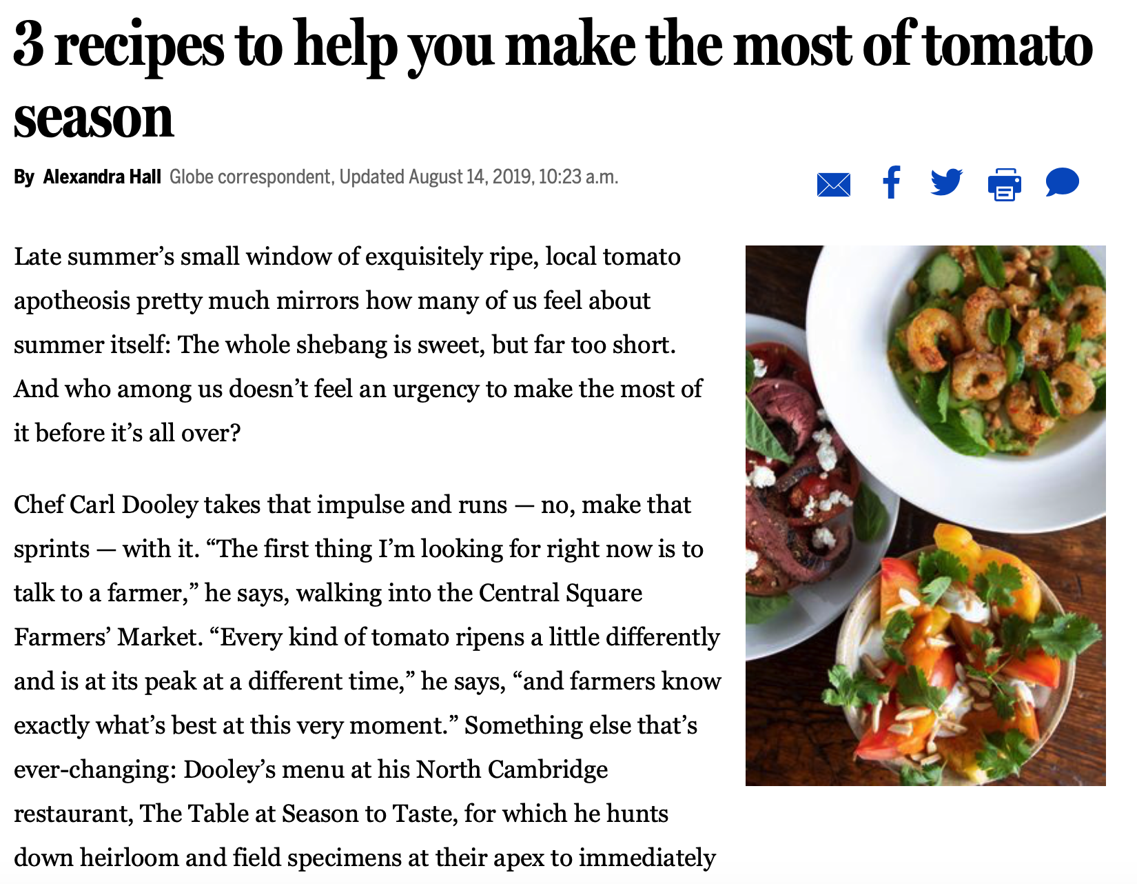 Tomatoes! Boston Globe 8/14/19