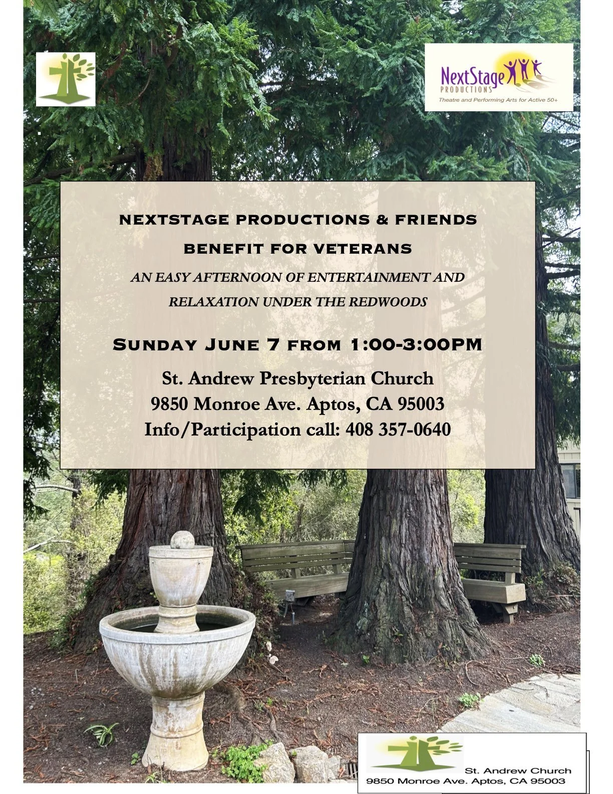 Open Mic Benefit for Veterans - Sunday June 7 1-3pm, St Andrew Church, Aptos