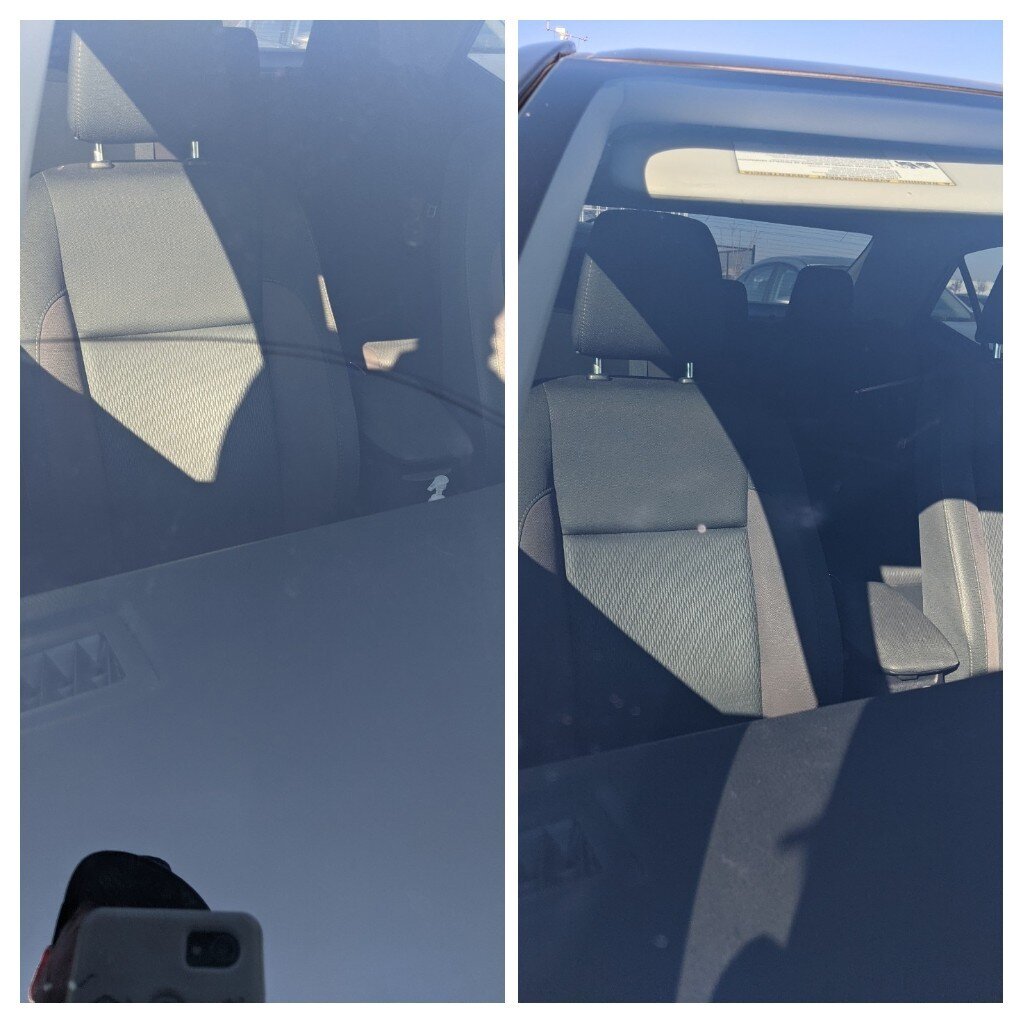 We provide windshield repair for rock chips and cracks in your windshield. The before and after picture is a crack about 10 in length. Starts at $55. We service Holiday Utah, Murray Utah, cottonwood heights, sugarhouse, Mill Creek Utah, so salt Lake 
