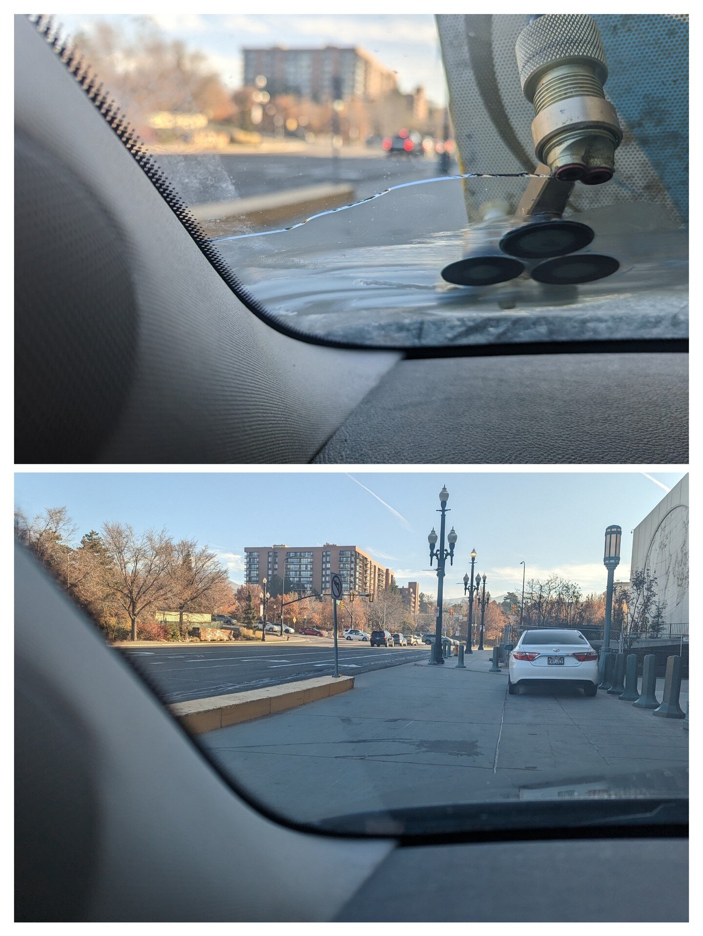 About 8 inch crack repair on the bottom of this edge of the windshield. We can repair cracked windshields up to 18 in. 

We specialize in repairing windshields. Saving people money from costly replacements

We make it simple by coming out to our cust