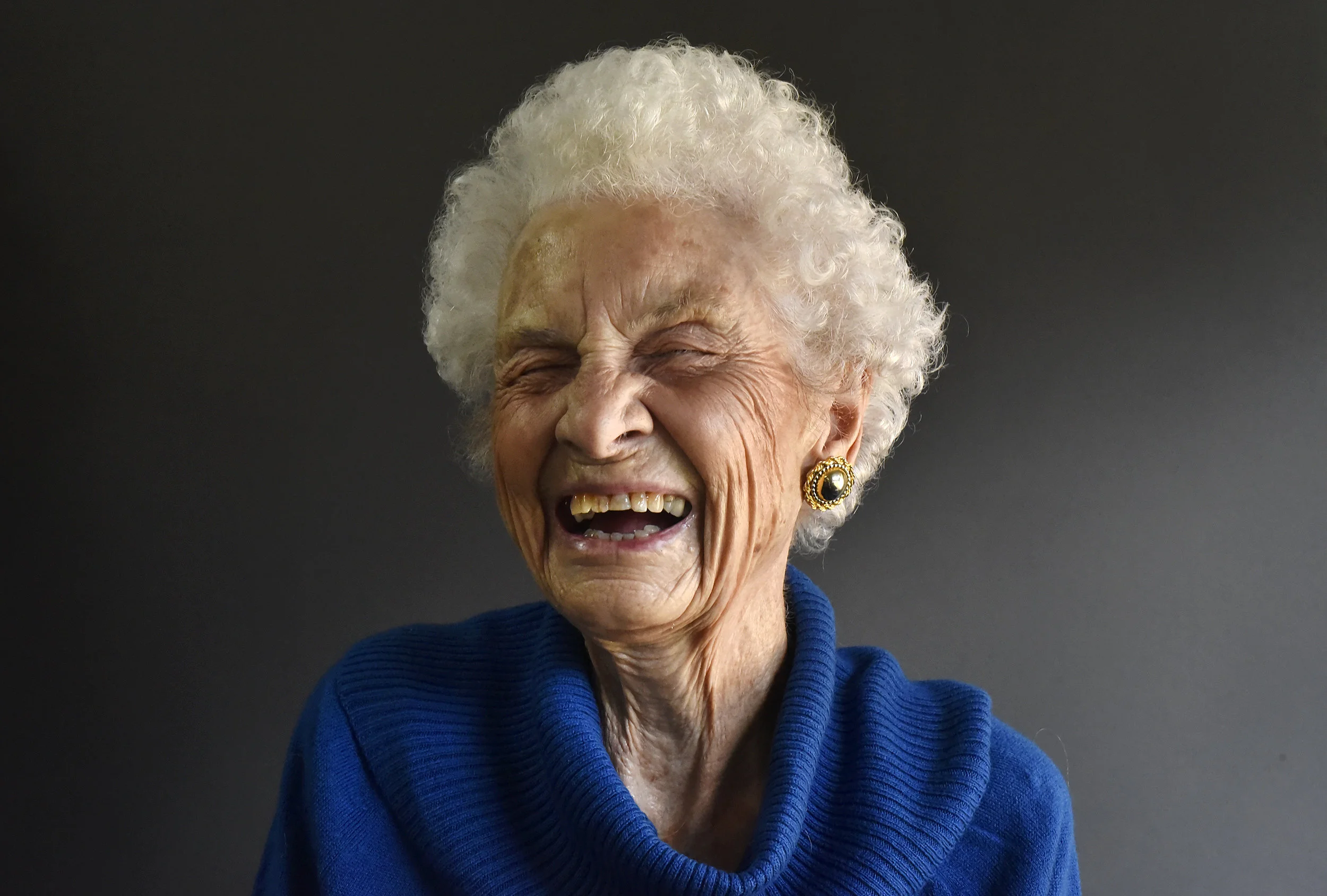  Connie Mayfield, 106, poses for a portrait at Woodland Hills StoneBridge Senior Living Community in Marble Hill, Missouri. 