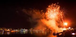 Fireworks over the marina